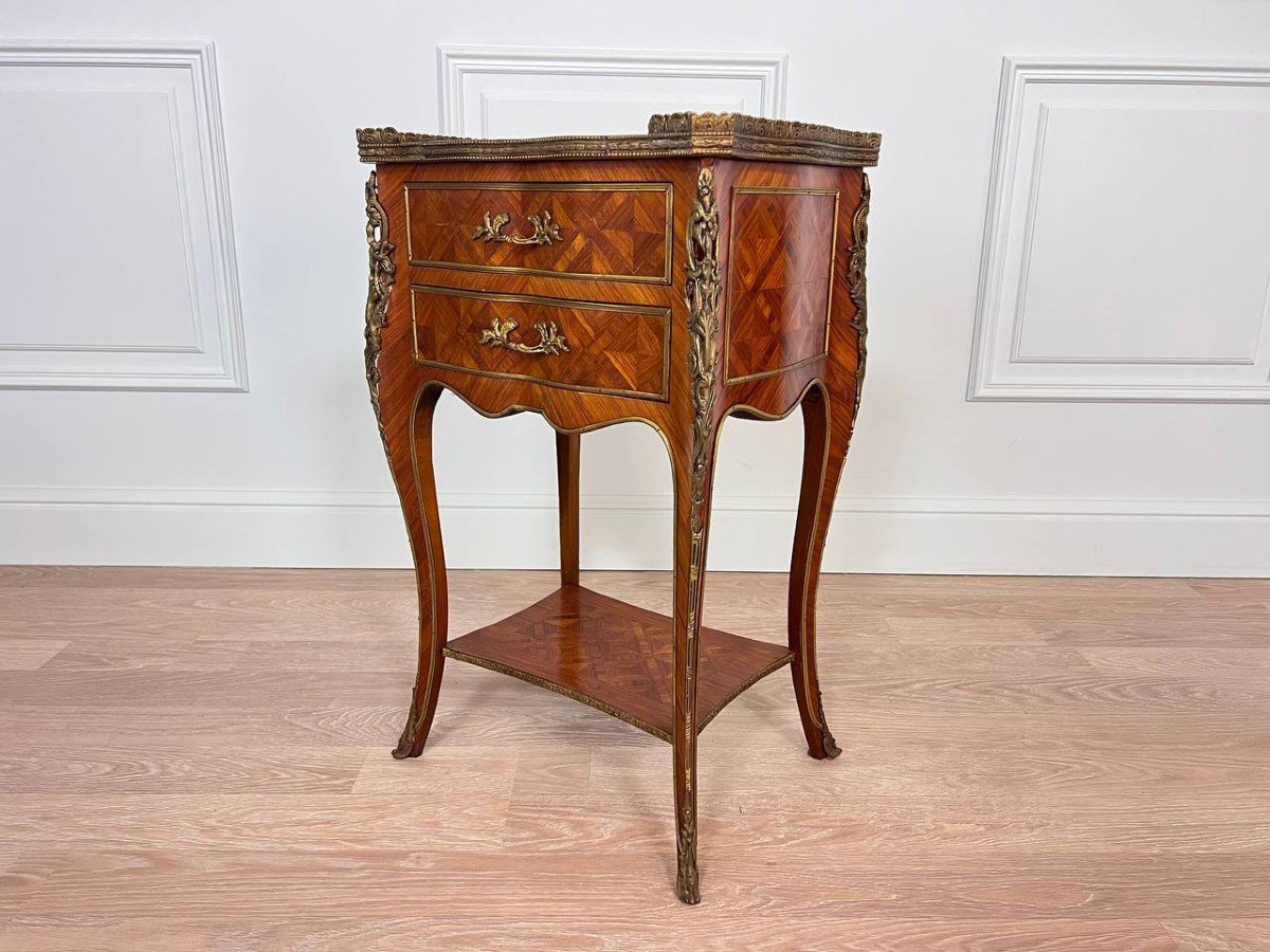 Antique Louis XV Style Bedside Table In Rosewood-photo-4