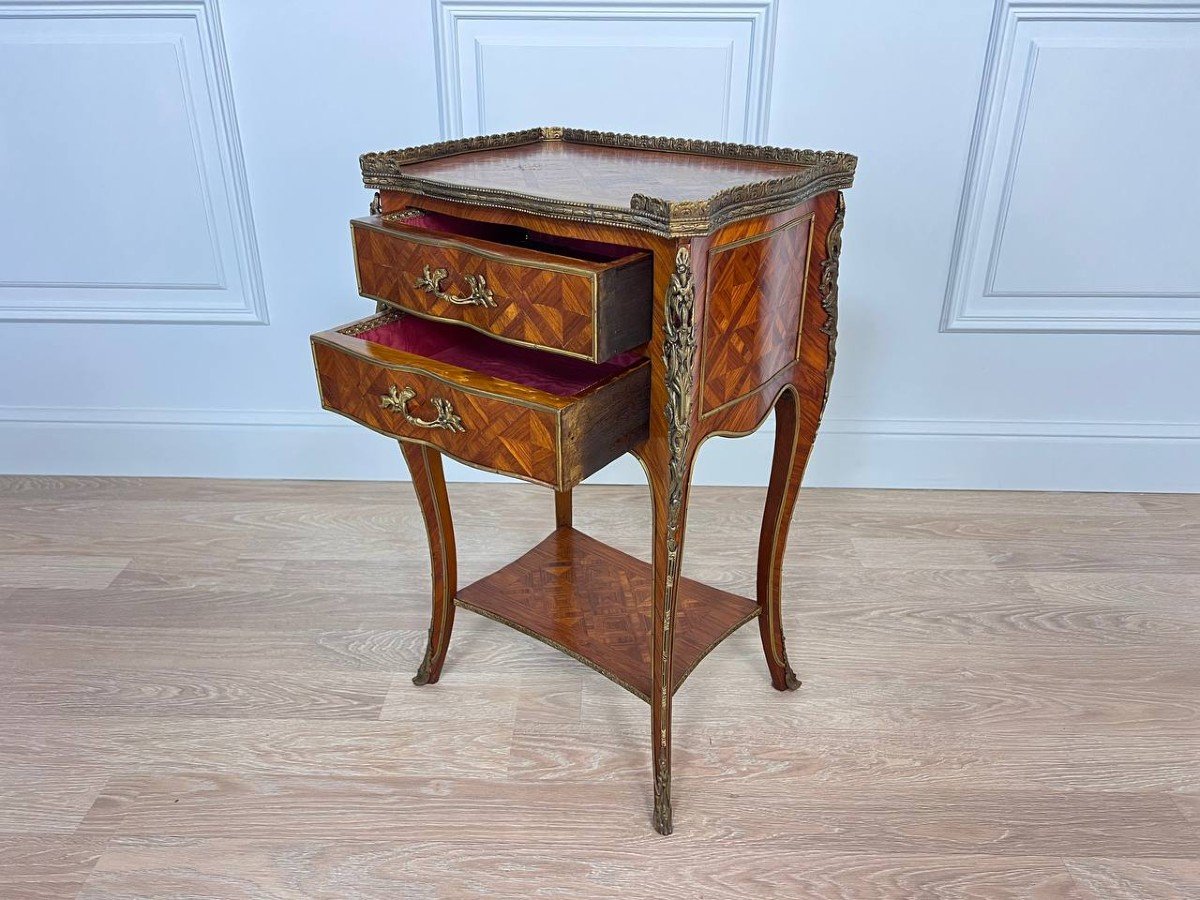 Antique Louis XV Style Bedside Table In Rosewood-photo-6