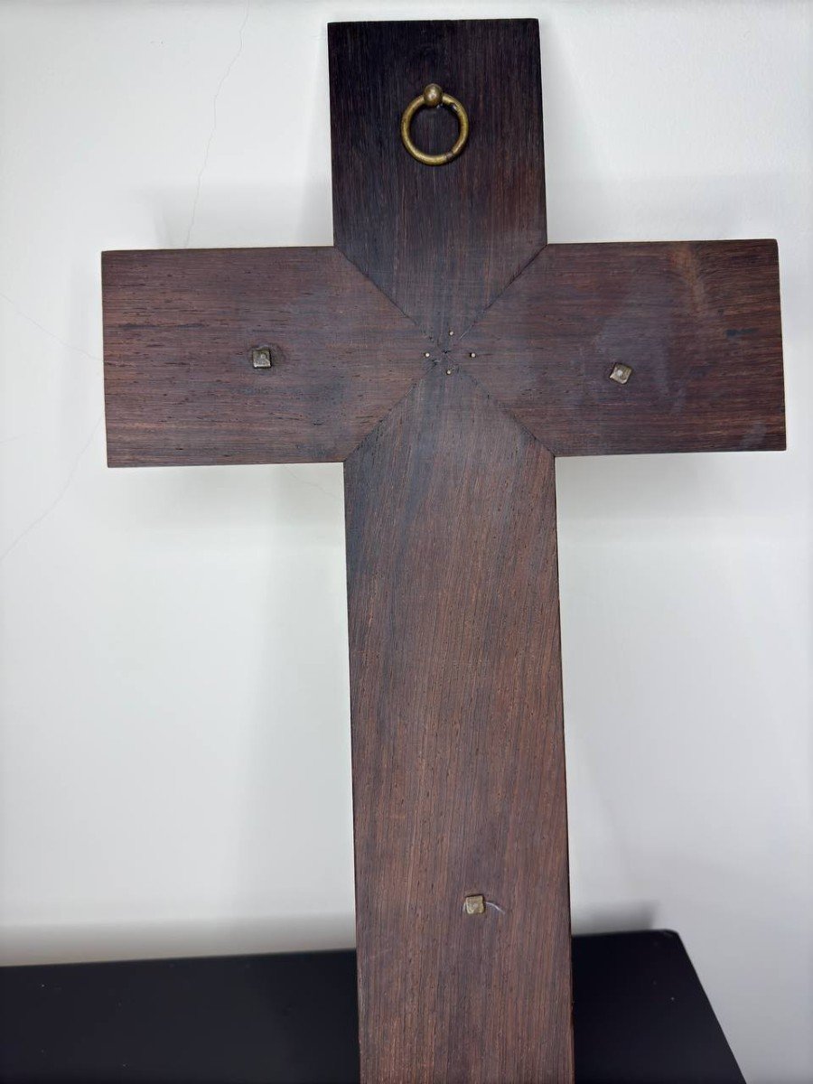 Crucifix Formed Of A Carved Ivory Christ On A Rosewood Cross-photo-4