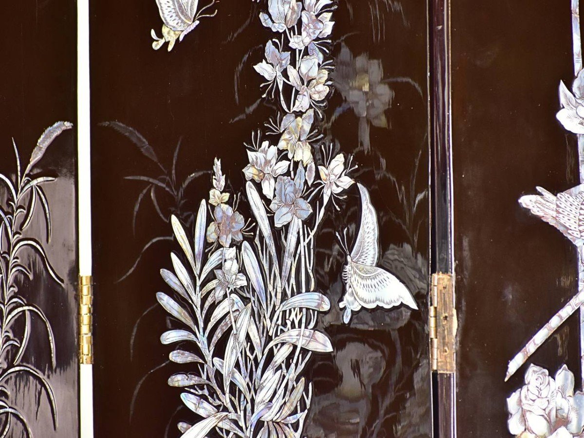 Six-leaf Lacquer Screen Double-sided Decor-photo-3