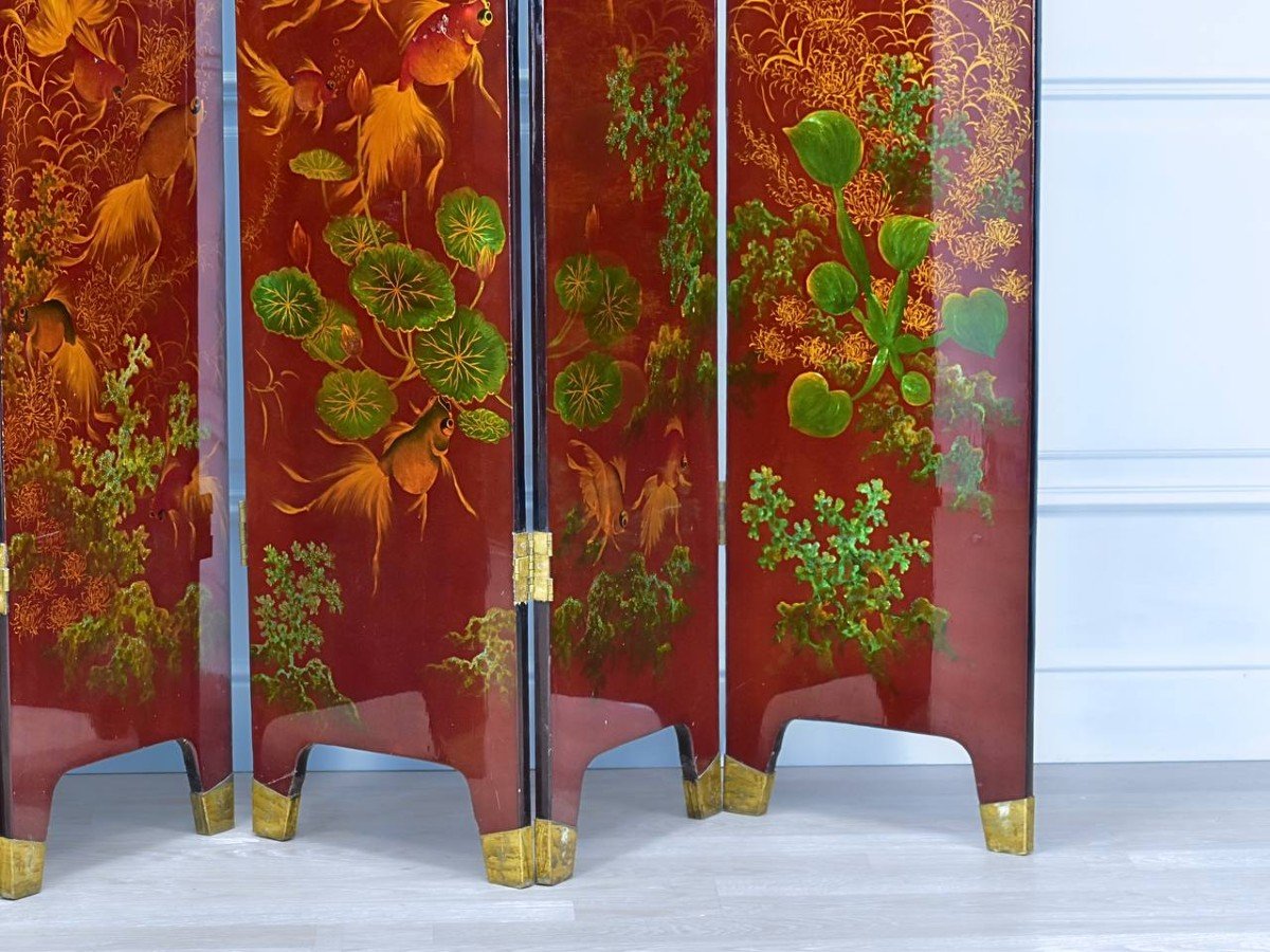 Six-leaf Lacquer Screen Double-sided Decor-photo-8