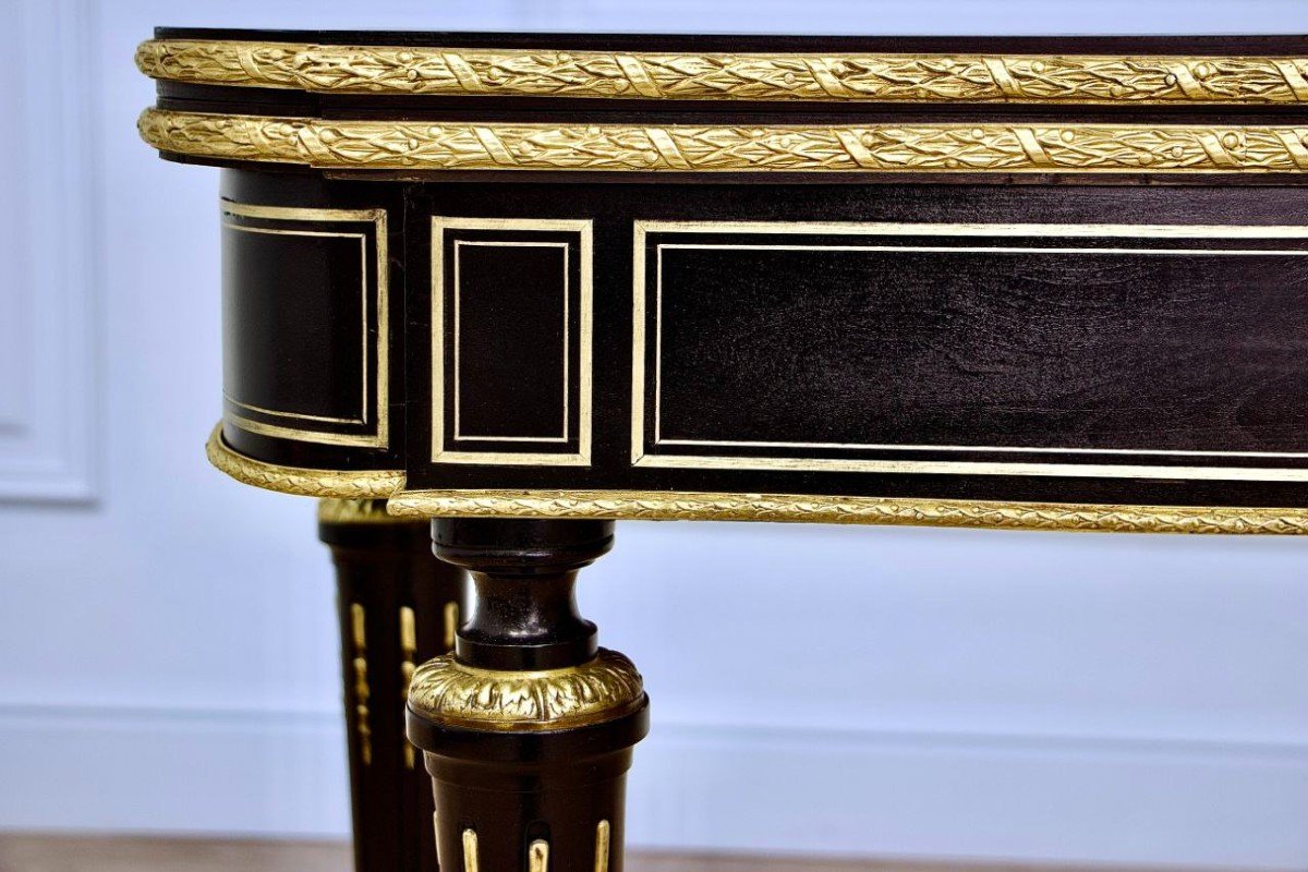 Console Table Games In Blackened Wood, Napoleon III Period – Mid 19th Century-photo-1