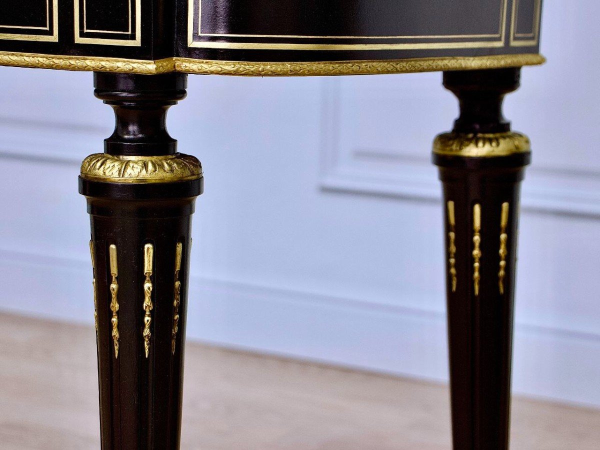 Console Table Games In Blackened Wood, Napoleon III Period – Mid 19th Century-photo-3