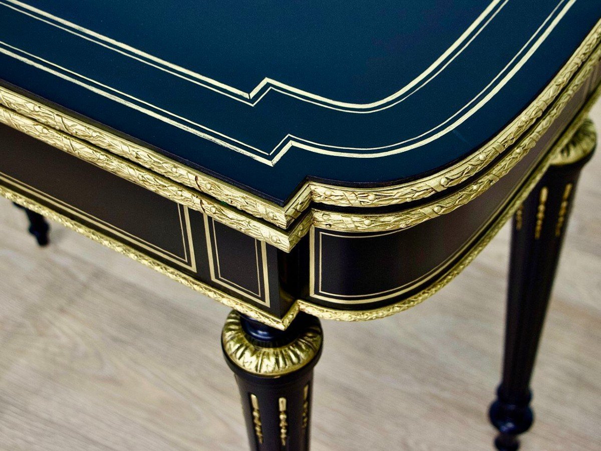 Console Table De Jeux En Bois Noirci, époque Napoléon III – Milieu XIXe-photo-5