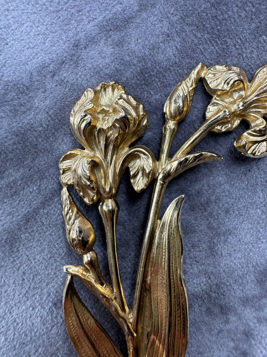 Vintage Broche Fleur D’iris-photo-3