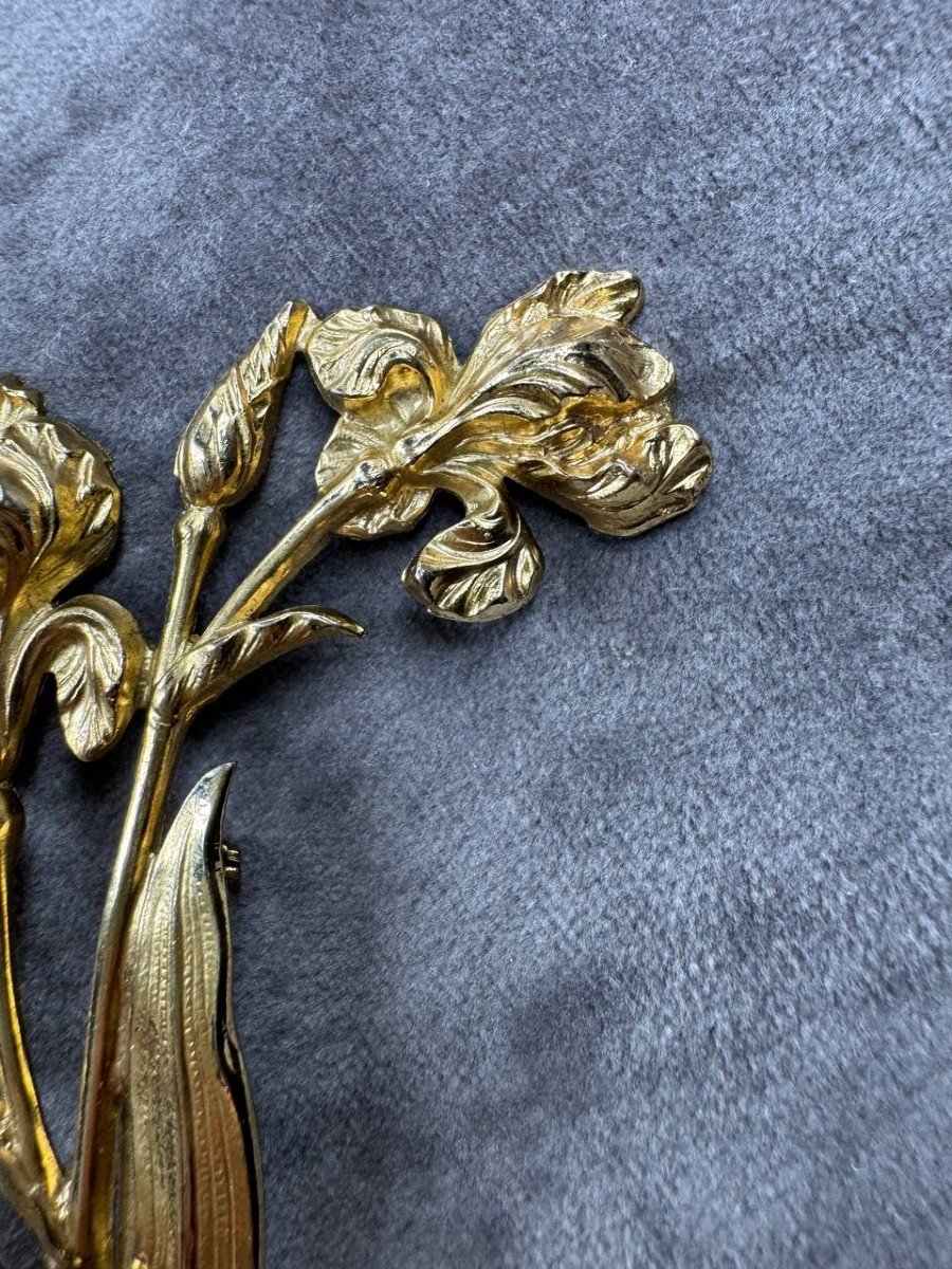 Vintage Broche Fleur D’iris-photo-4