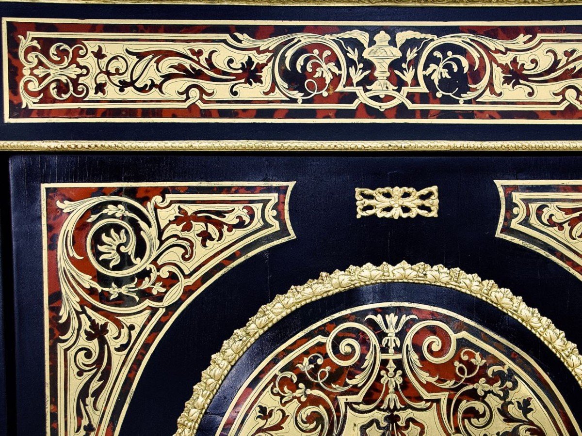 “boulle” Marquetry Entry Cabinet, Napoleon III Period - Mid-19th Century-photo-3