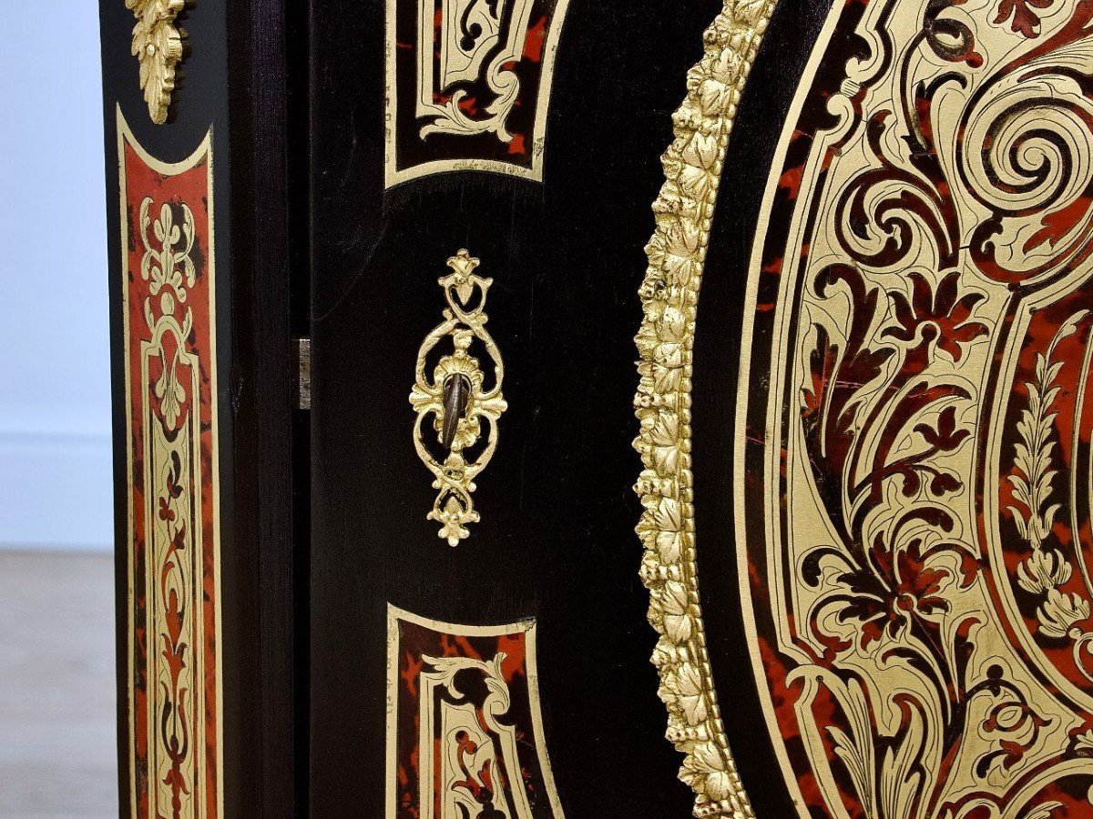 “boulle” Marquetry Entry Cabinet, Napoleon III Period - Mid-19th Century-photo-4