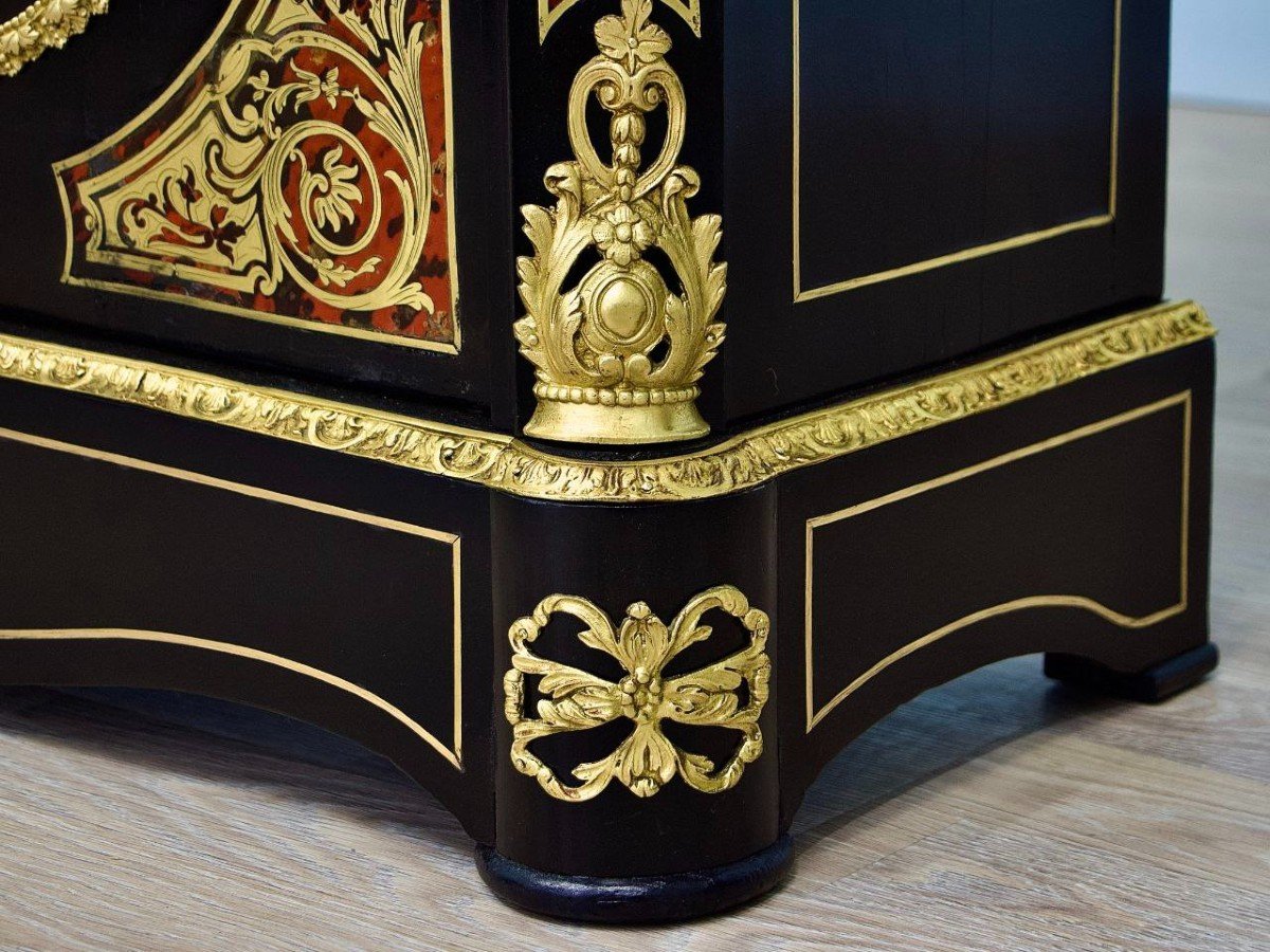 “boulle” Marquetry Entry Cabinet, Napoleon III Period - Mid-19th Century-photo-5