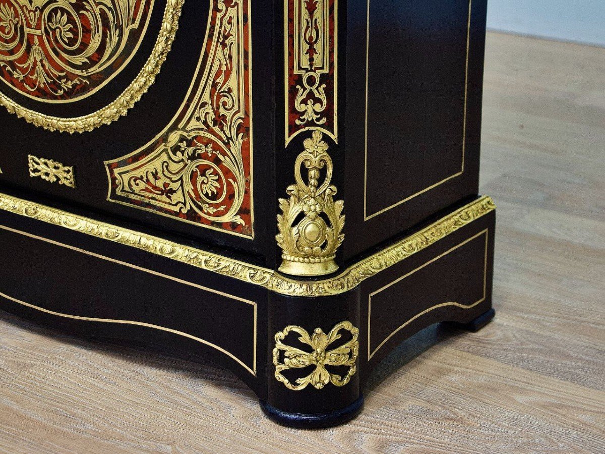 “boulle” Marquetry Entry Cabinet, Napoleon III Period - Mid-19th Century-photo-7