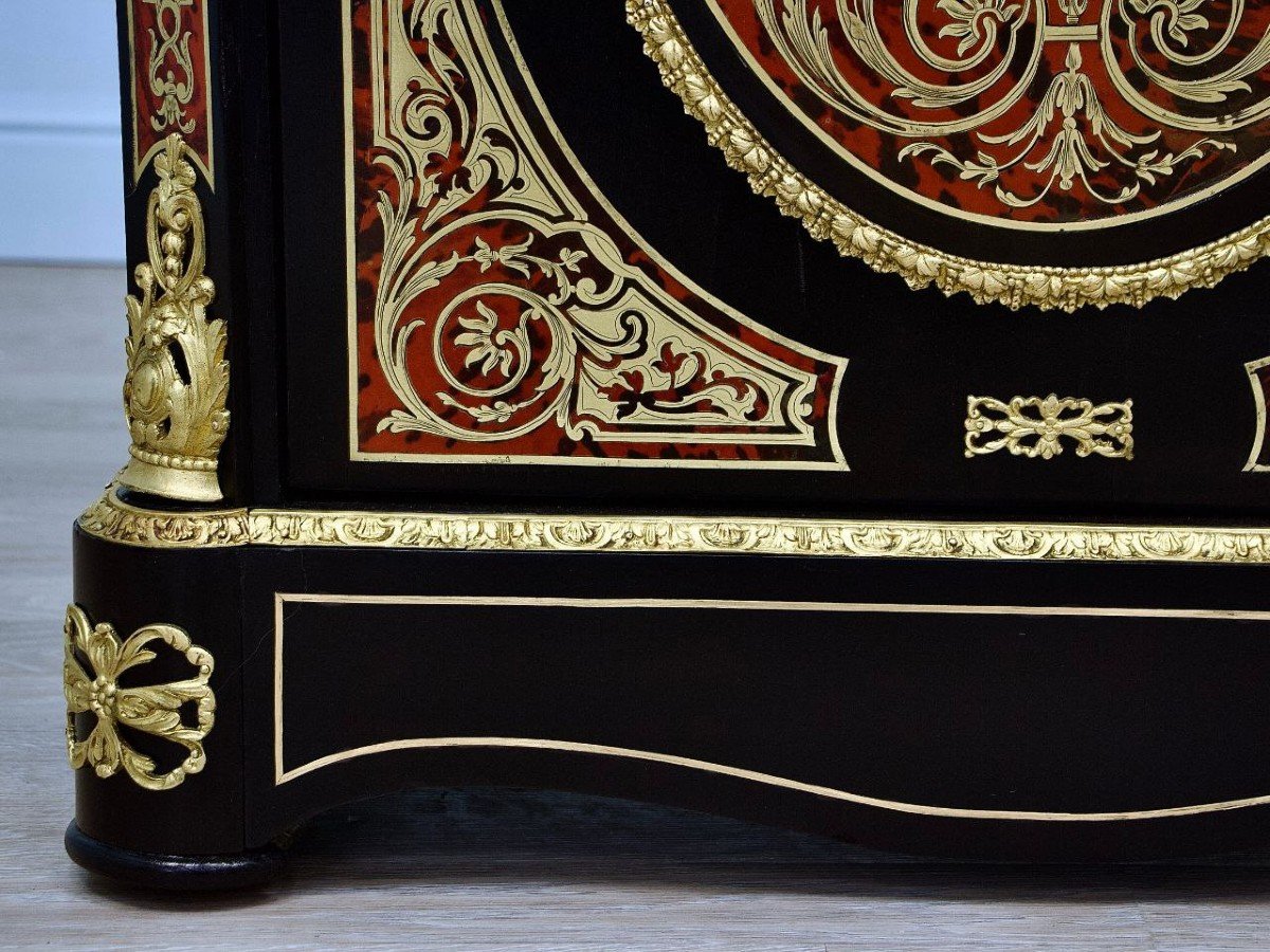 “boulle” Marquetry Entry Cabinet, Napoleon III Period - Mid-19th Century-photo-8