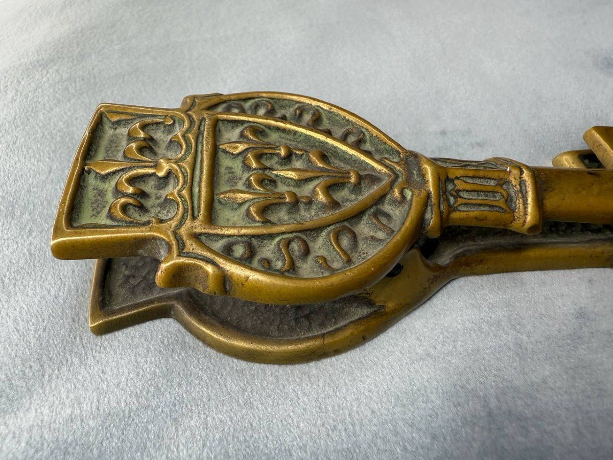 Bronze Mail Clip, Office Item Signed Max Leverrier: Louis XII Key-photo-7