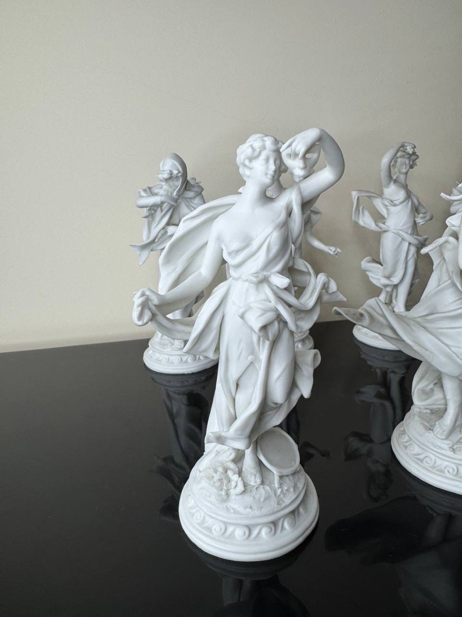 Series Of 12 White Biscuit Statuettes, Representing 12 Months Of The Year-photo-6