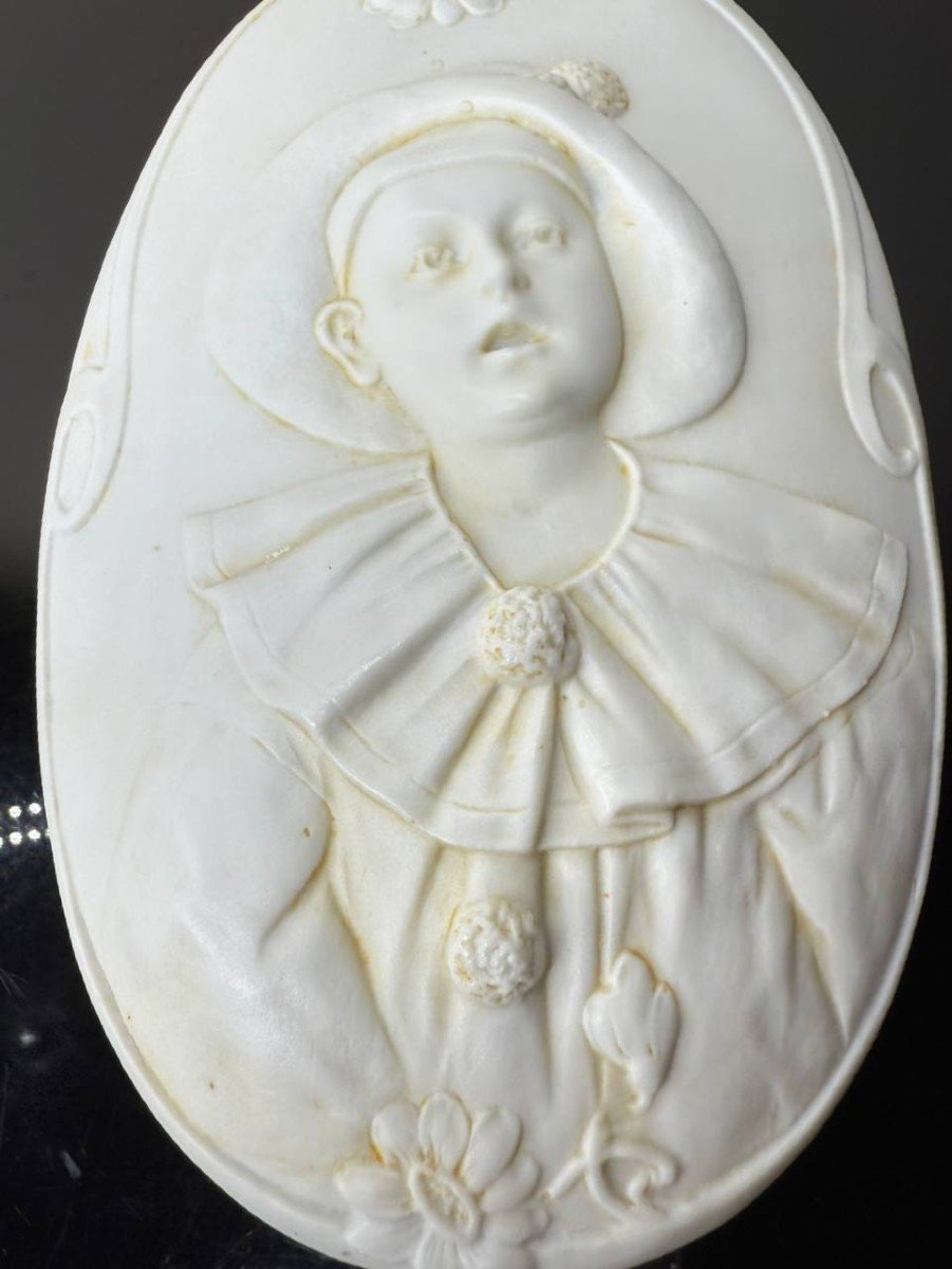 Porcelain Biscuit Candy Box, Pierrot