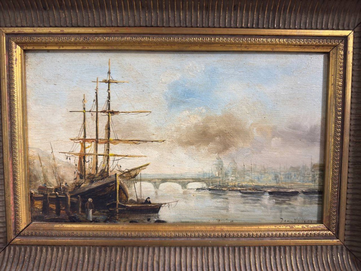 19th Century French Marine Oil Painting-photo-2