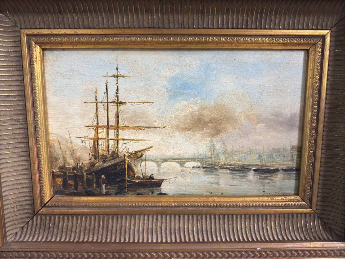 19th Century French Marine Oil Painting-photo-4