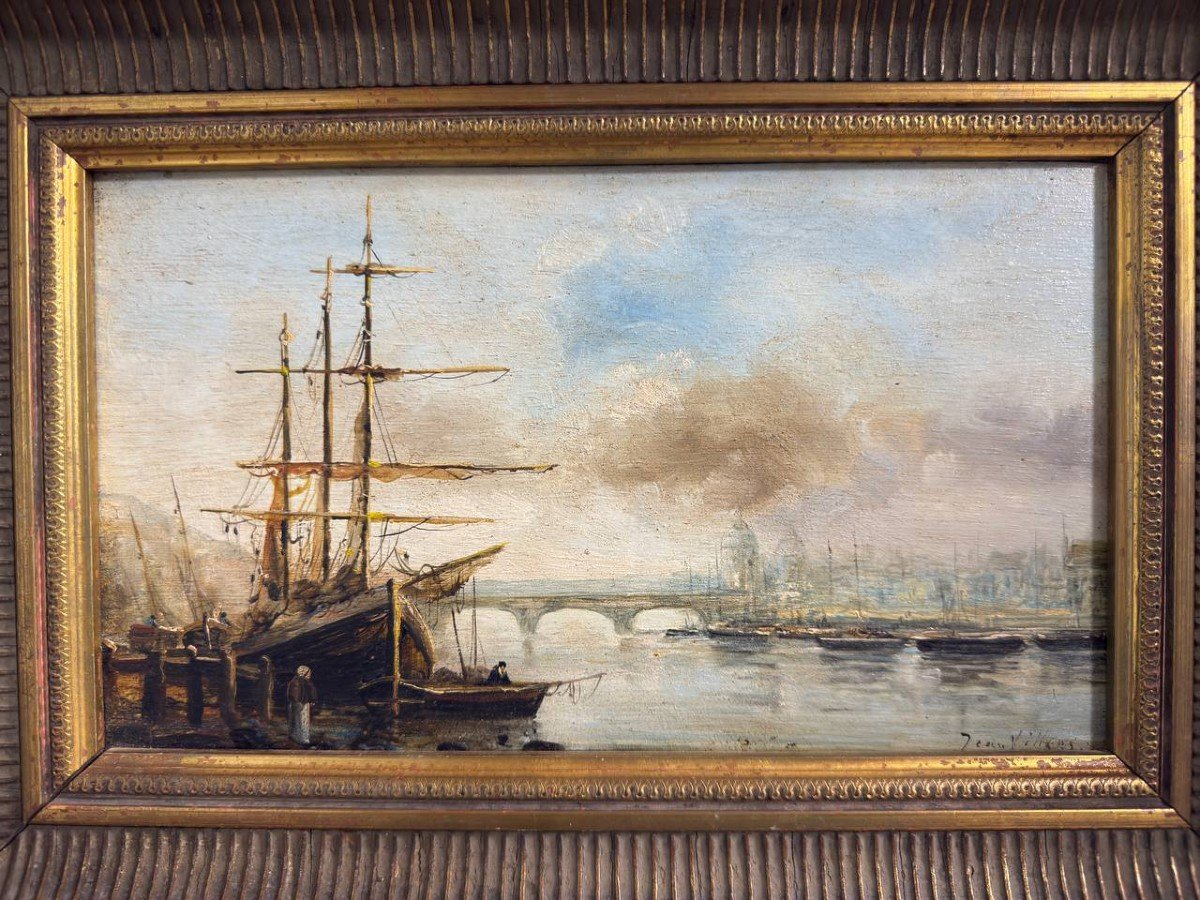 19th Century French Marine Oil Painting-photo-2