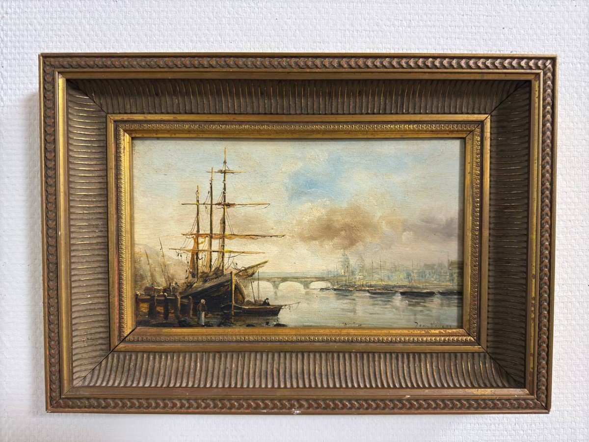 19th Century French Marine Oil Painting-photo-4