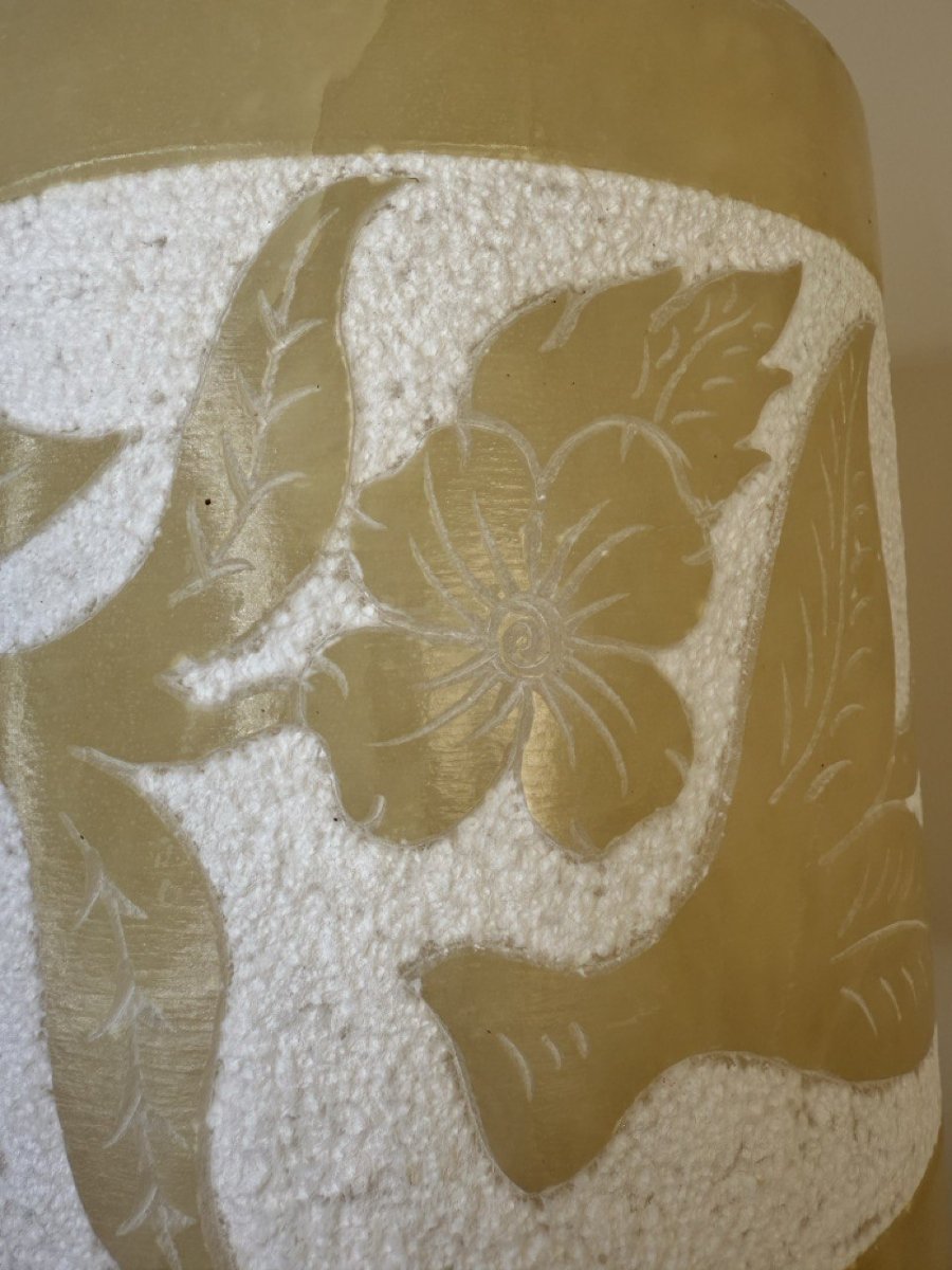 1980s Alabaster Table Lamp With Floral Decorations-photo-8