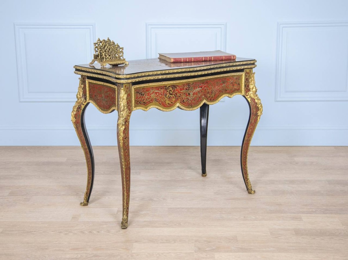 Table A Jeux , Console En Marqueterie Boulle Ornée De Bronze Doré , Napoleon III