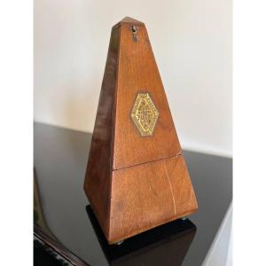 Old French Metronome In Wooden Box By Maëlzel Paquet, 1900