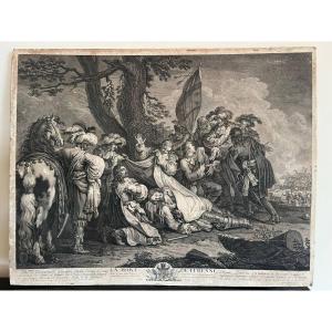 The Death Of Turenne 18th Century Engraving