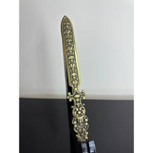 Napoleon III Bronze Letter Opener / Paper Cutter