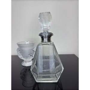 Art Deco Crystal And Sterling Silver Liqueur Decanter