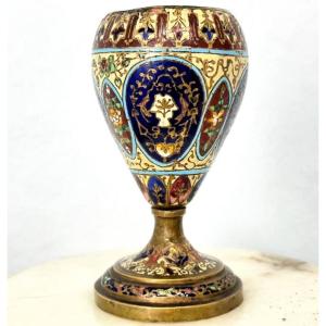 Vase Gobelet En Bronze Champlevé Cloisonné