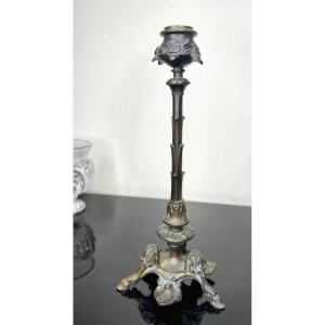 In The Taste Of Maison Barbedienne Bronze Tripod Candlestick