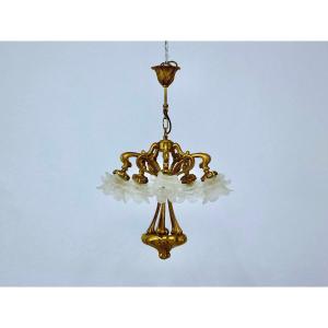 Art Nouveau Bronze Chandelier