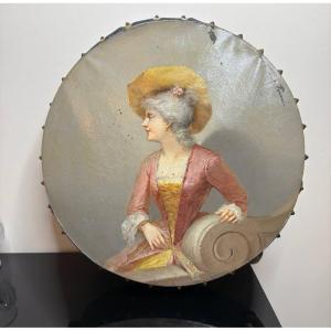 Tambourine Decorated With A Painting