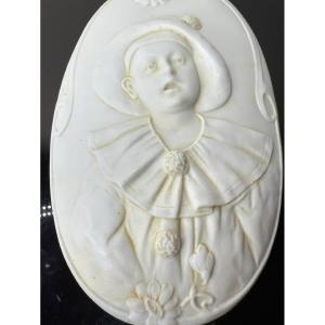 Porcelain Biscuit Candy Box, Pierrot