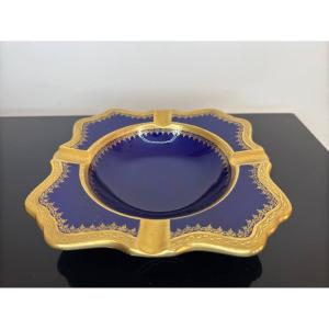 Cobalt Blue Limoges Porcelain Ashtray