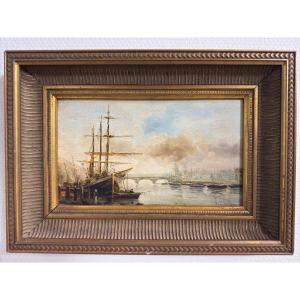 19th Century French Marine Oil Painting