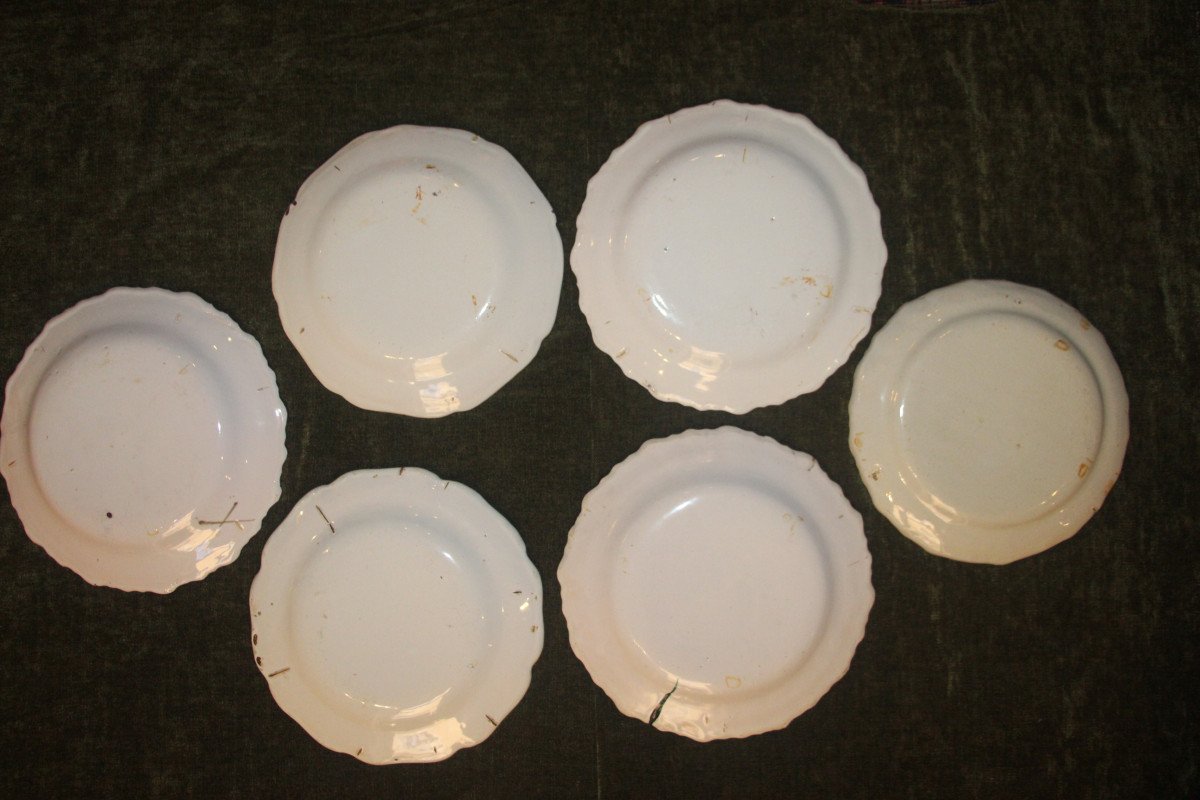 Suite Of Six Earthenware Plates From Marseille, 18th Century-photo-6