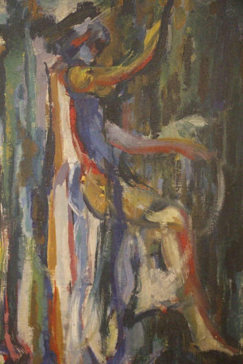 Dance, Oil On Canvas Signed Hélène Azenor, 1910-2010.-photo-3