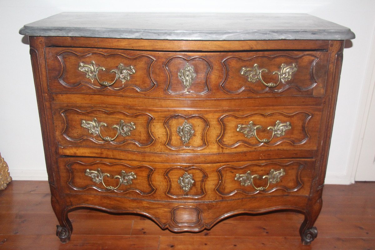 Commode Louis XV, provençale en noyer blond, XVIIIe-photo-2