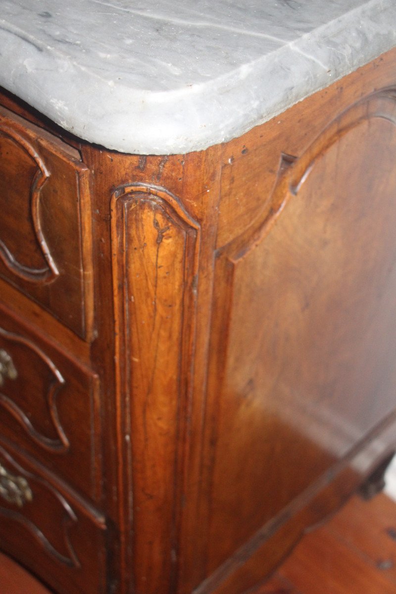 Commode Louis XV, provençale en noyer blond, XVIIIe-photo-1