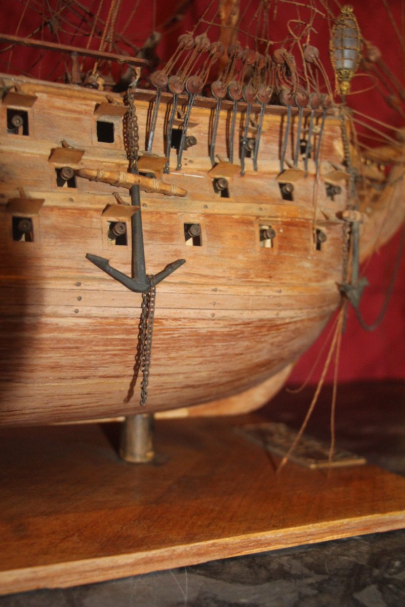 "Le HMS Victory", maquette de bateau en bois, fin du XIXe siècle.-photo-7