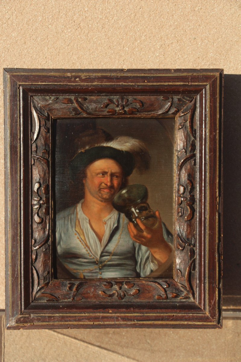 The Man With The Glass - Attributed To Frans Van Mieris The Elder, 17th Century-photo-2