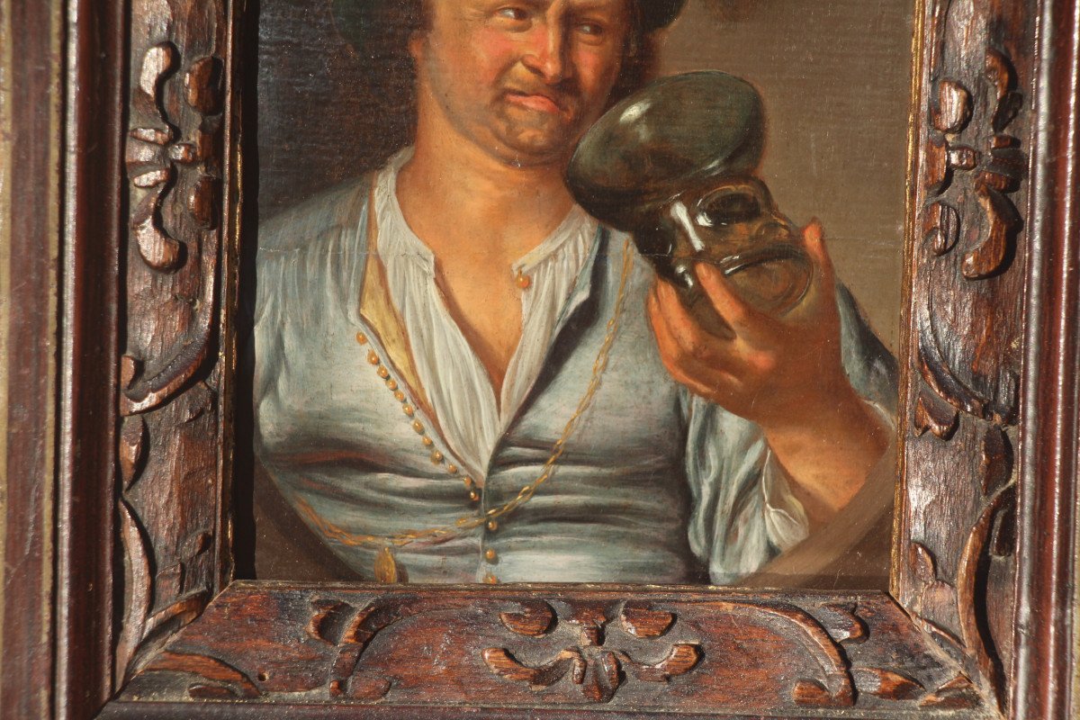 The Man With The Glass - Attributed To Frans Van Mieris The Elder, 17th Century-photo-4