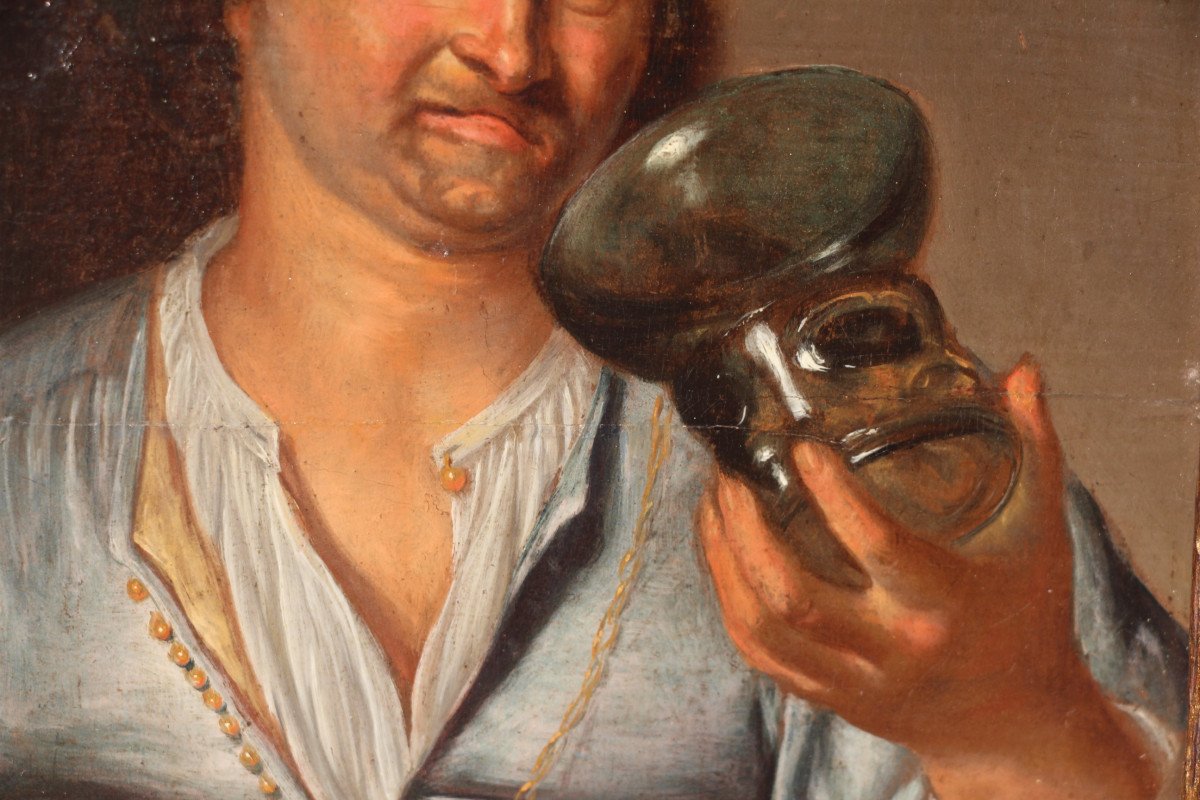 The Man With The Glass - Attributed To Frans Van Mieris The Elder, 17th Century-photo-8