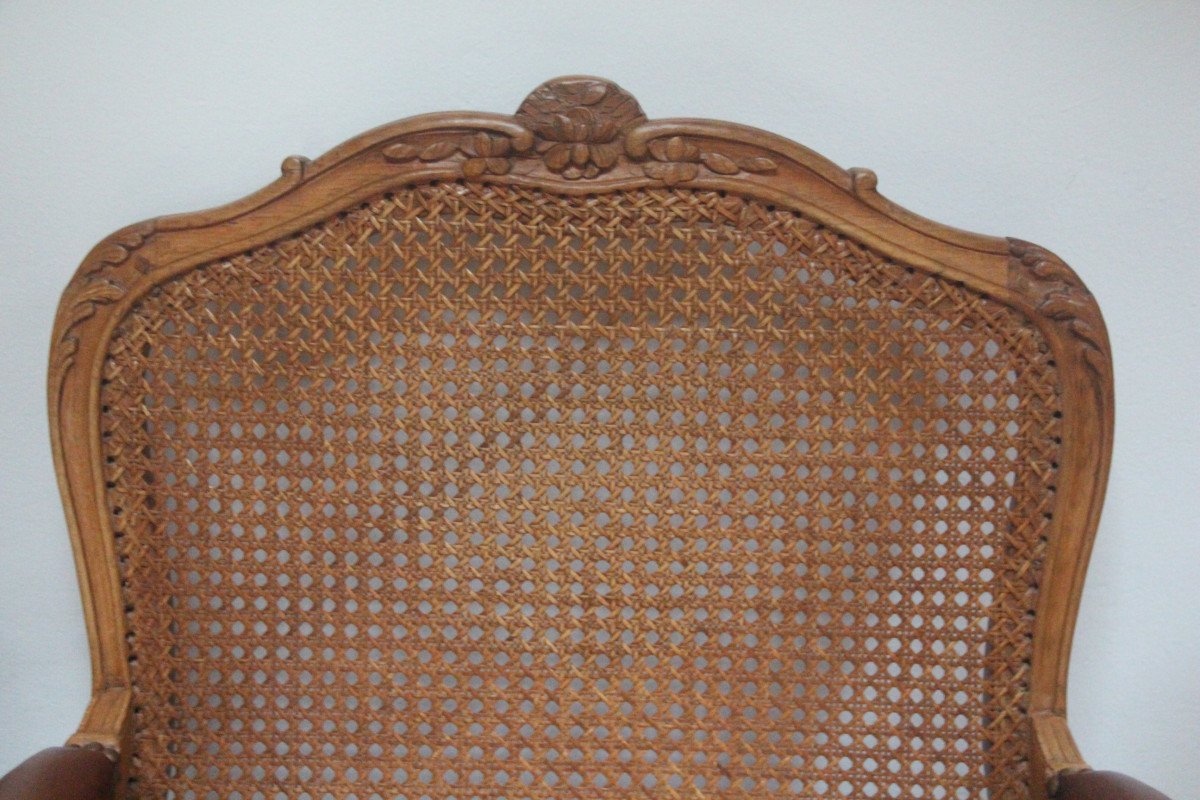 Paire de fauteuils cannés , époque Louis XV, estampillés Etienne Saint-Georges, XVIIIe siècle.-photo-3