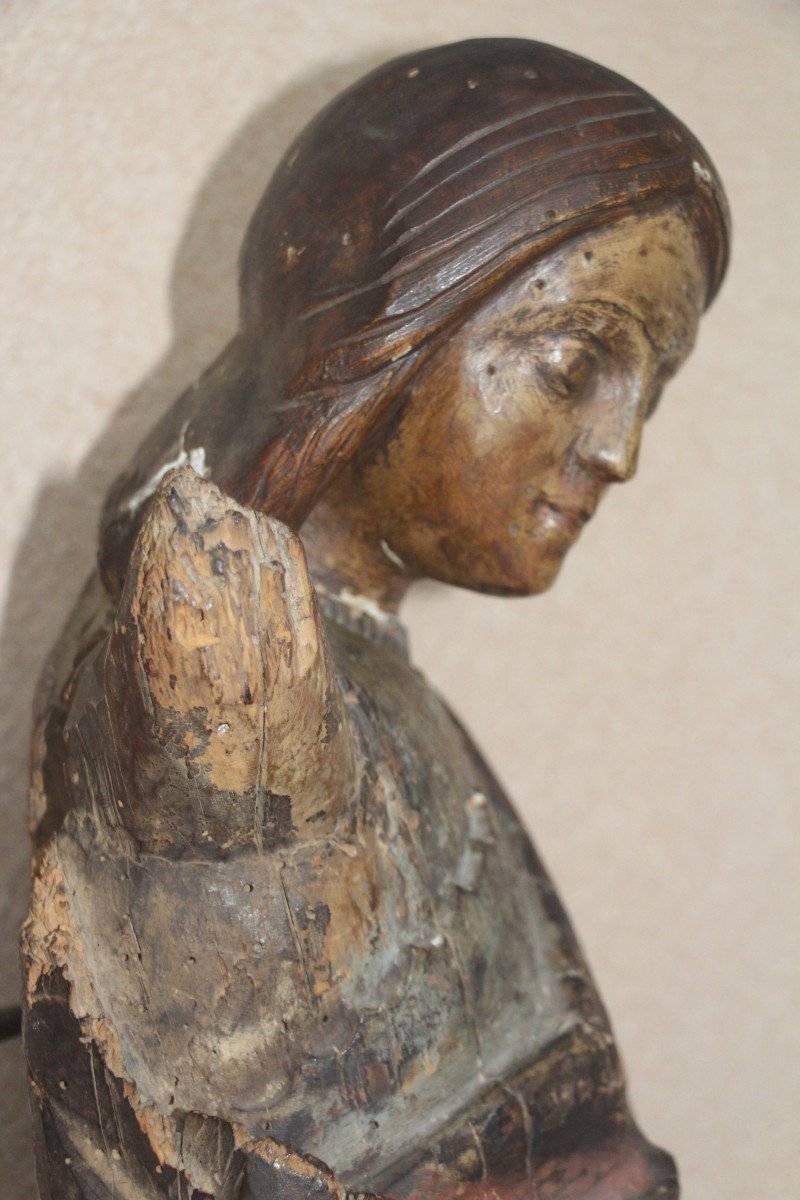 Jeanne d'Arc, bois polychrome, Bourgogne, XVe siècle.-photo-7