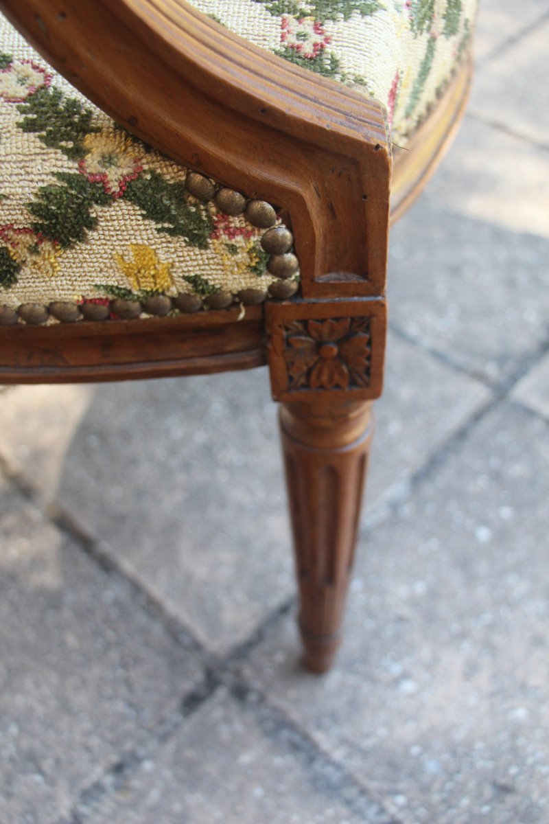 Suite Of Four Convertible Armchairs From The Louis XVI Period, 18th Century.-photo-6