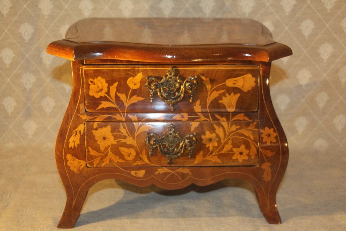 Pair Of Dutch Marquetry Chests Of Drawers, 19th Century.-photo-1