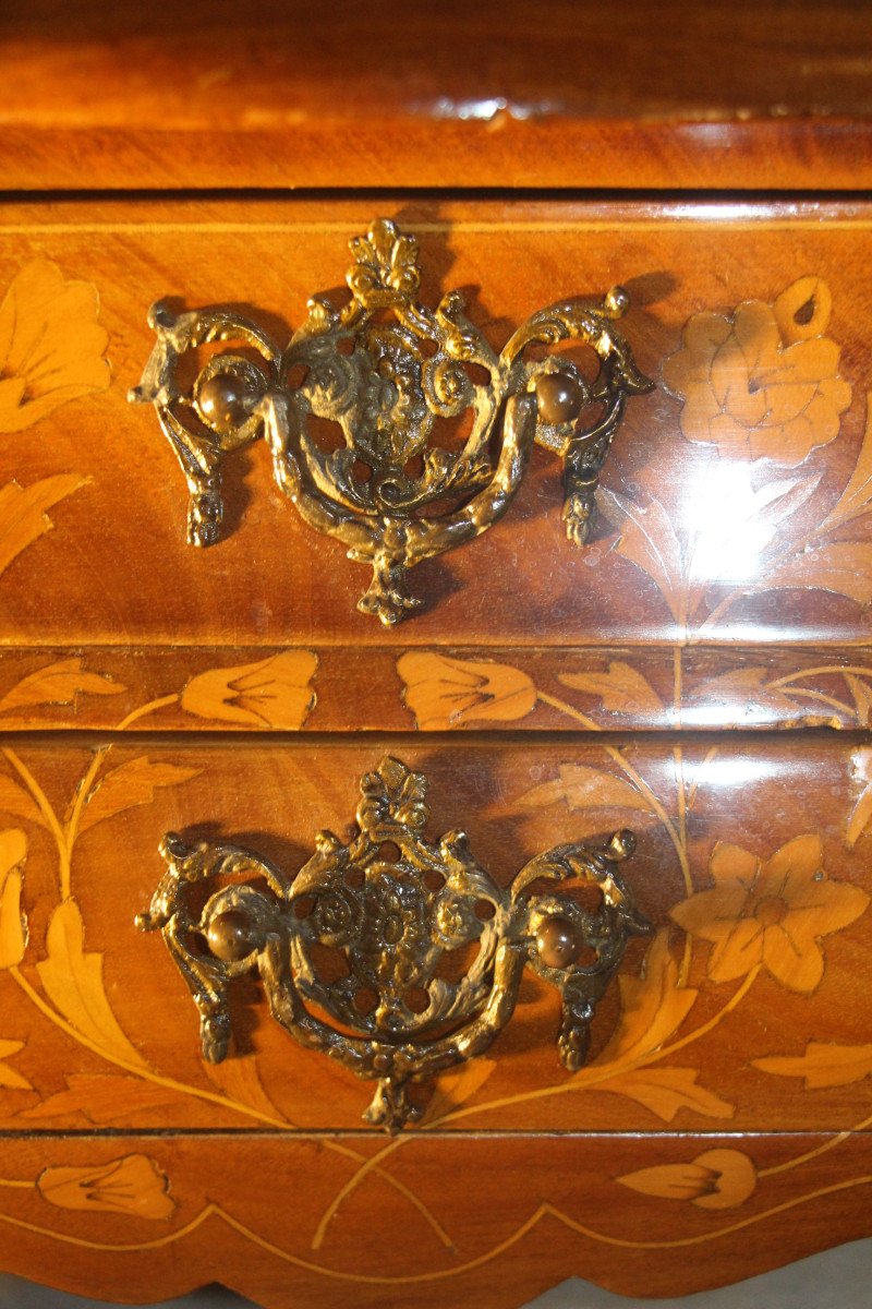 Pair Of Dutch Marquetry Chests Of Drawers, 19th Century.-photo-2