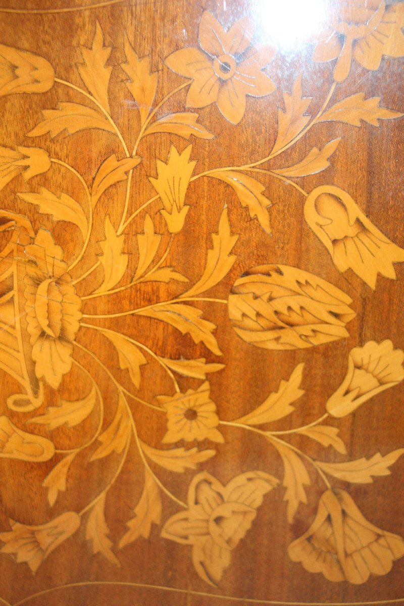 Pair Of Dutch Marquetry Chests Of Drawers, 19th Century.-photo-4