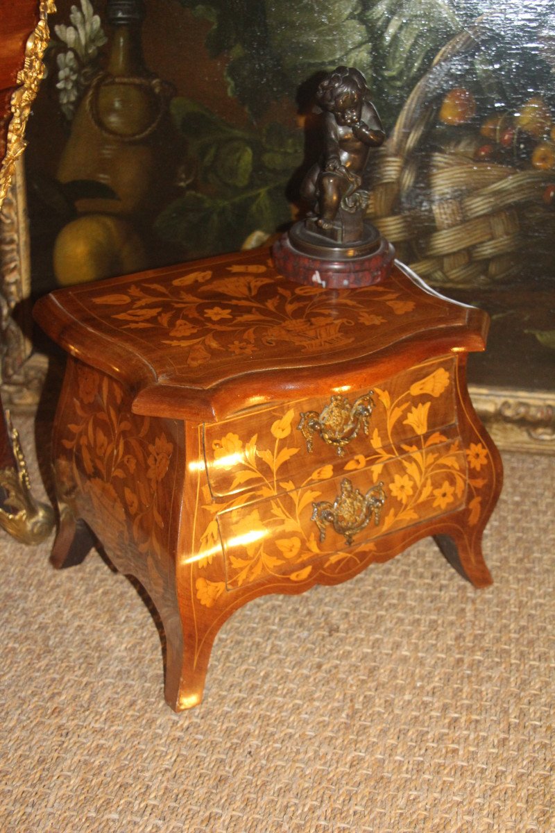 Pair Of Dutch Marquetry Chests Of Drawers, 19th Century.-photo-8